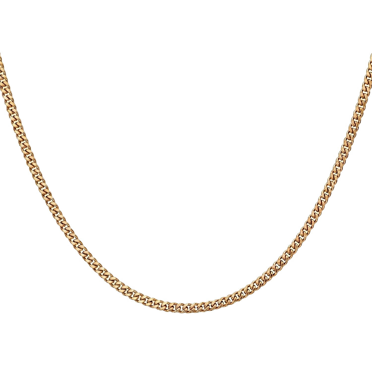 9K Yellow Gold Curb Chain (Size - 24) with Spring Ring Clasp