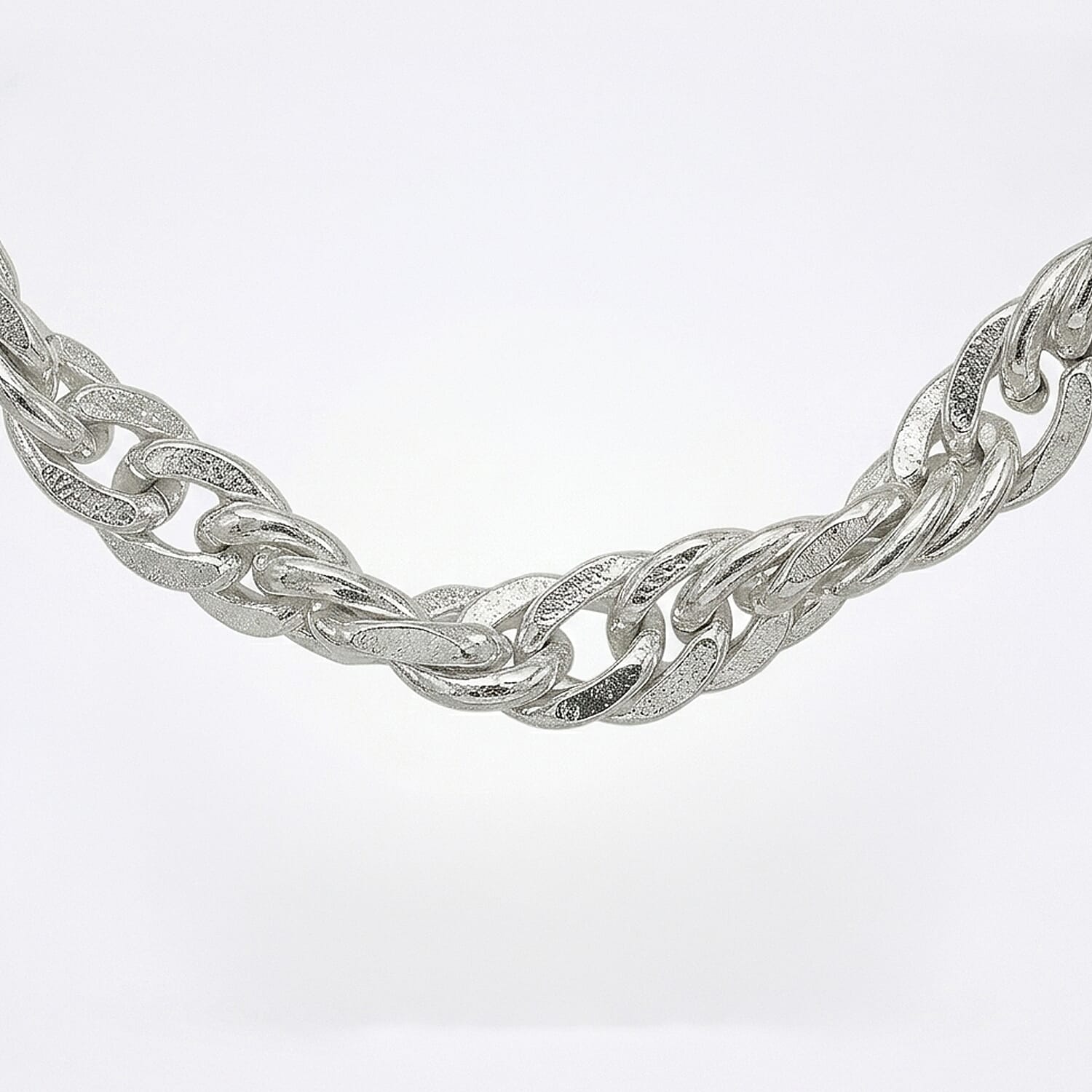 9K White Gold Curb Chain with Spring Ring Clasp (Size - 16)