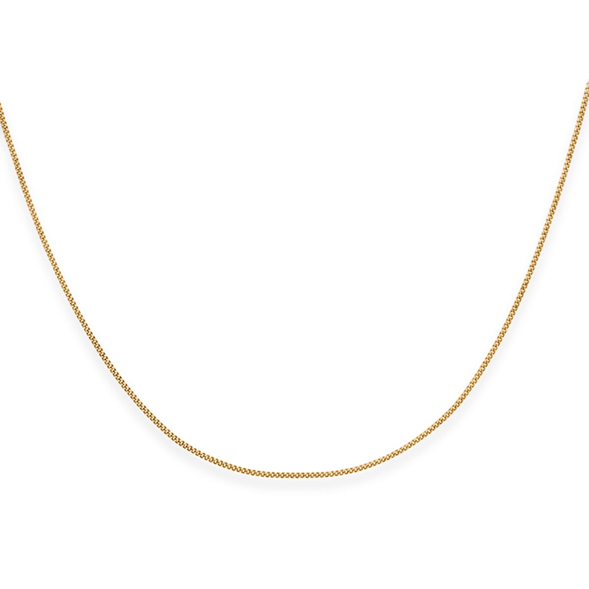 9K Yellow Gold Curb Chain (Size - 16-18) with Spring Ring Clasp