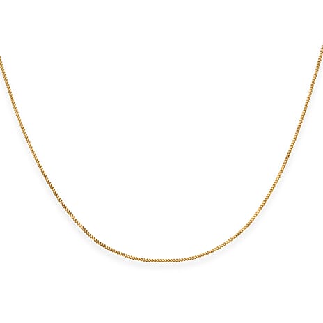 9K Yellow Gold Curb Chain (Size - 16-18) with Spring Ring Clasp