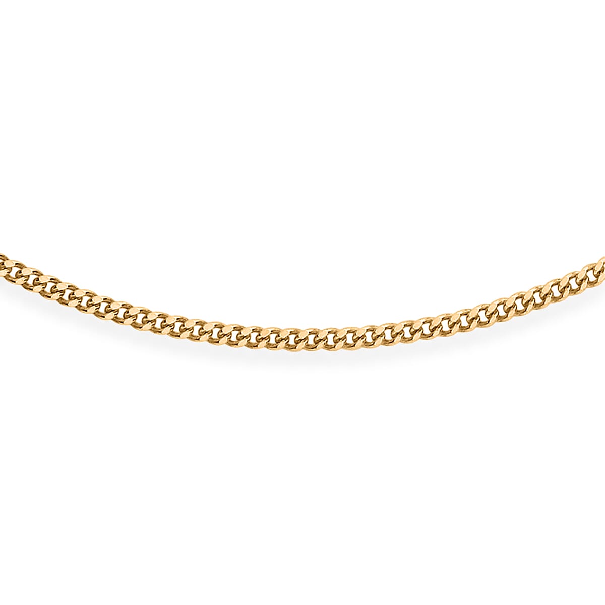 9K Yellow Gold Curb Chain (Size - 16-18) with Spring Ring Clasp