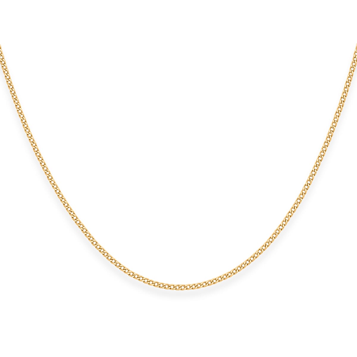 9K Yellow Gold Hollow Curb Chain (Size - 24) with Spring Ring Clasp