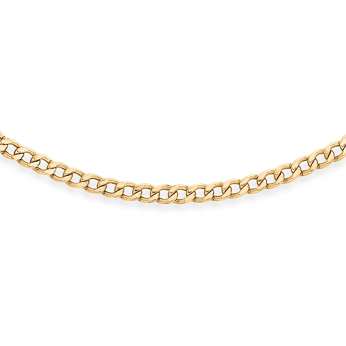 9K Yellow Gold Hollow Curb Chain (Size - 24) with Spring Ring Clasp