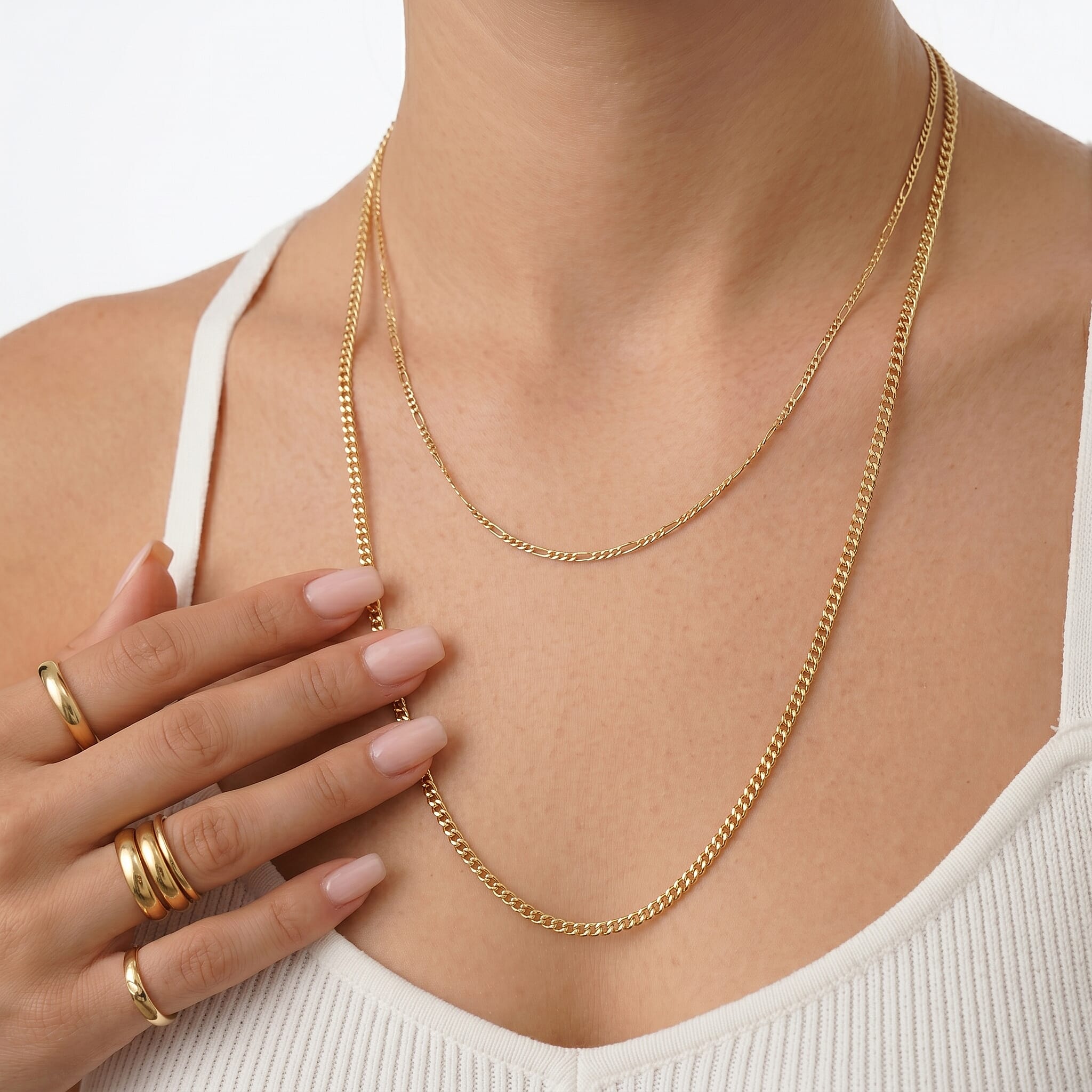 9K Yellow Gold Hollow Curb Chain (Size - 24) with Spring Ring Clasp