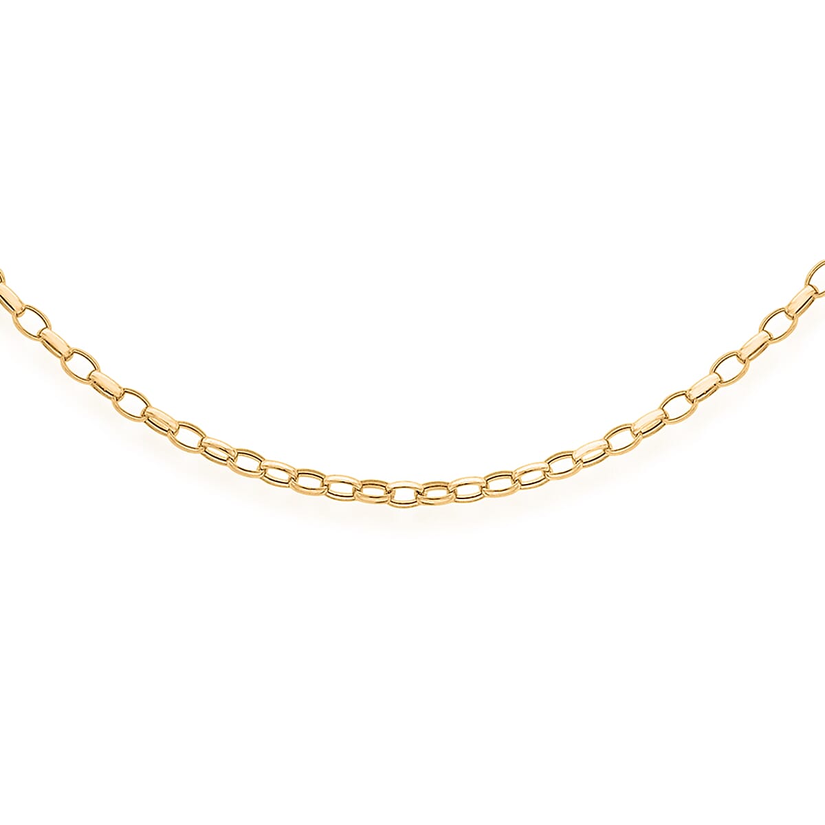 9K Yellow Gold Hollow Belcher Chain (Size - 30) with Lobster Clasp, Gold Wt. 3.40 Gms