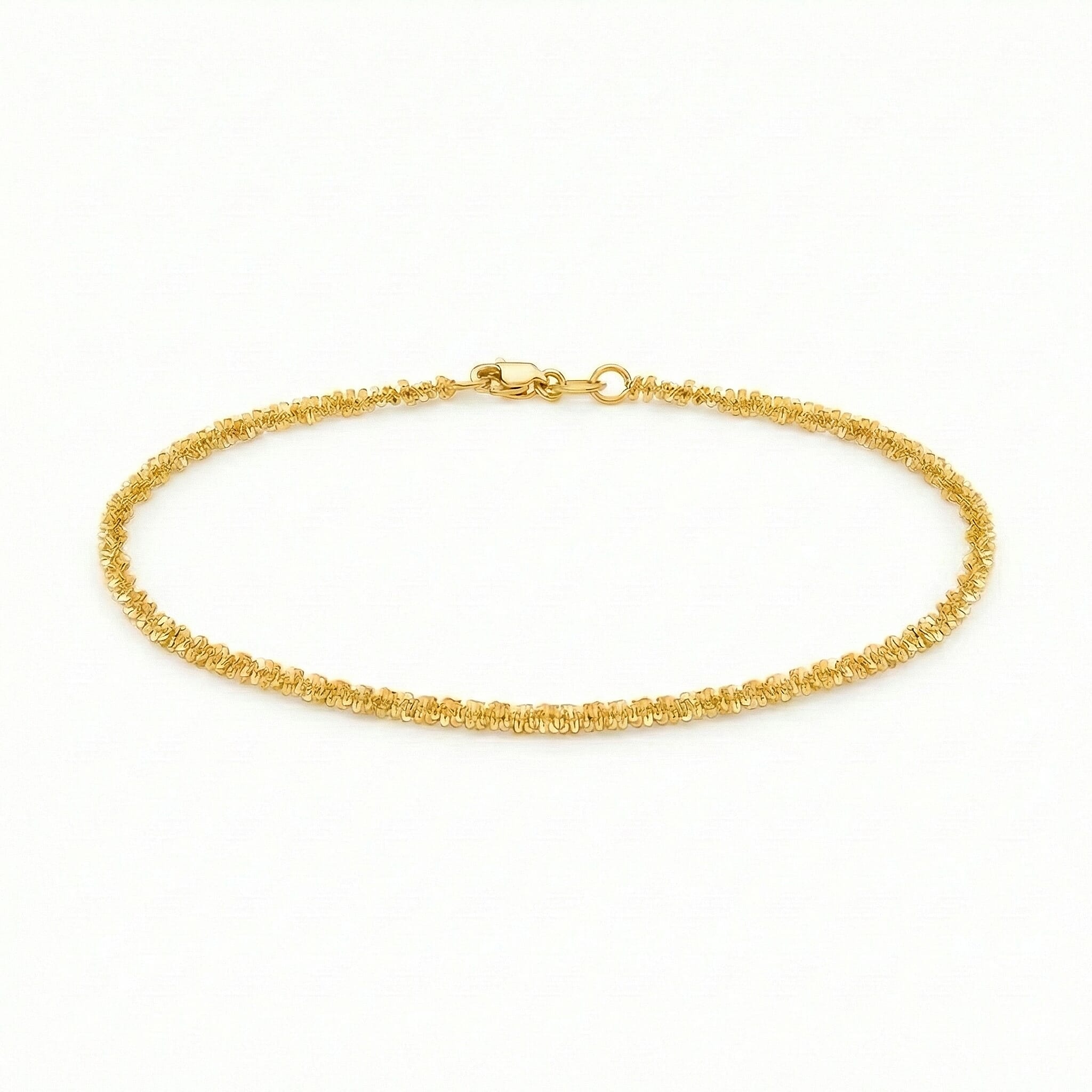 9K Yellow Gold Criss Cross Bracelet (Size - 7.5) with Lobster Clasp