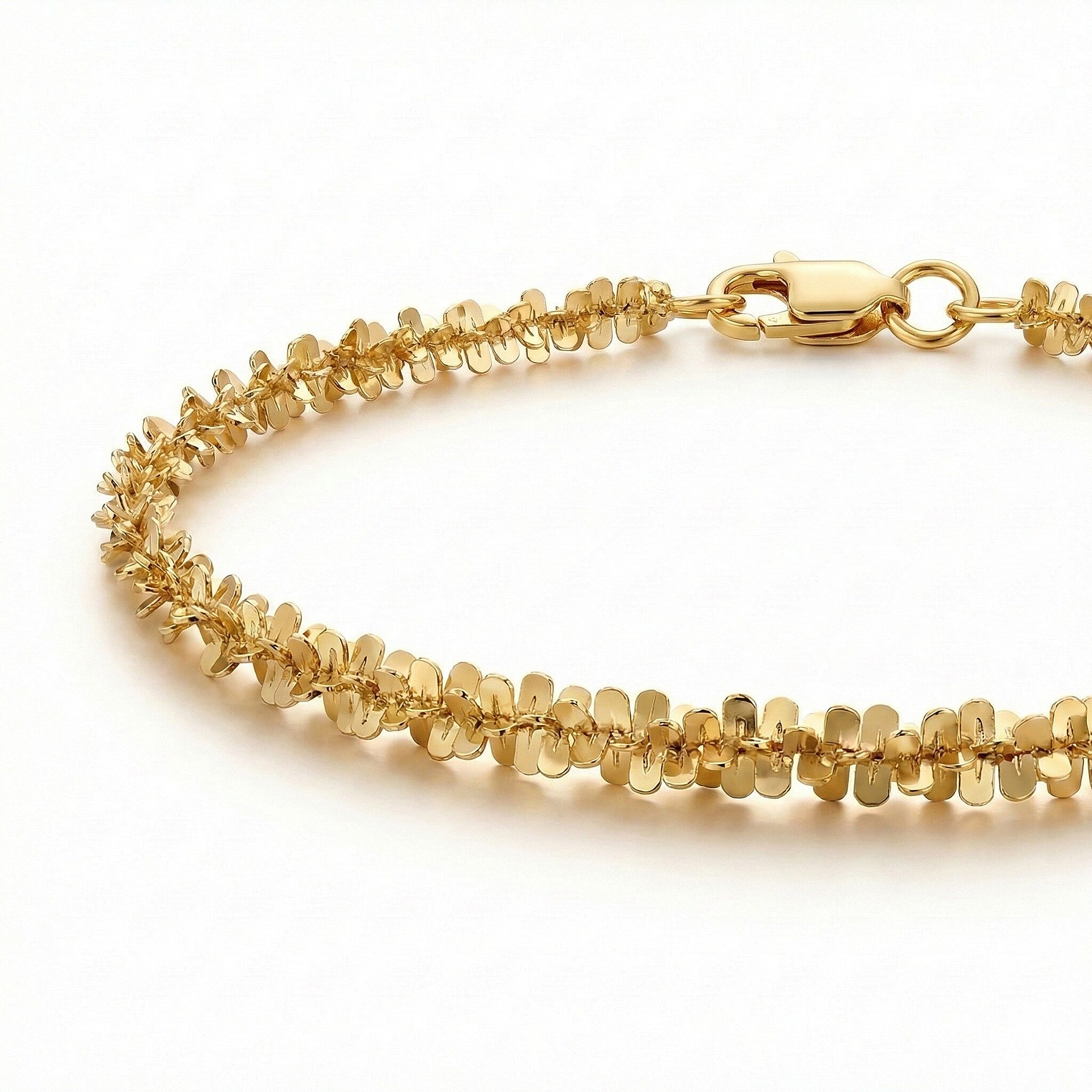 9K Yellow Gold Criss Cross Bracelet (Size - 7.5) with Lobster Clasp