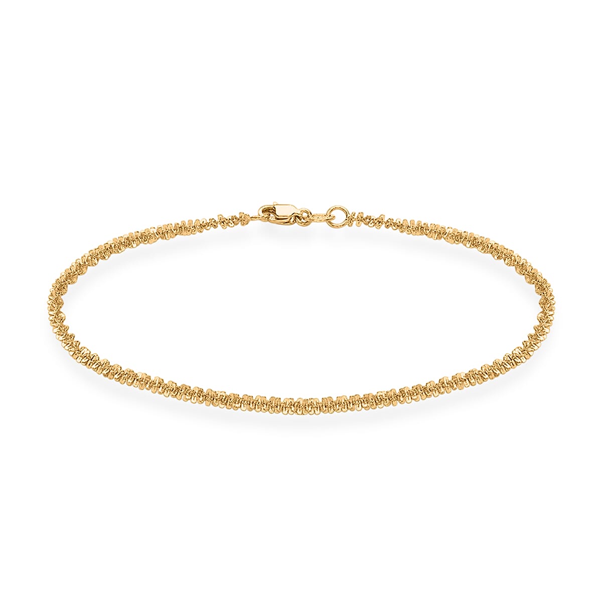 9K Yellow Gold Criss Cross Bracelet (Size - 7.5) with Lobster Clasp