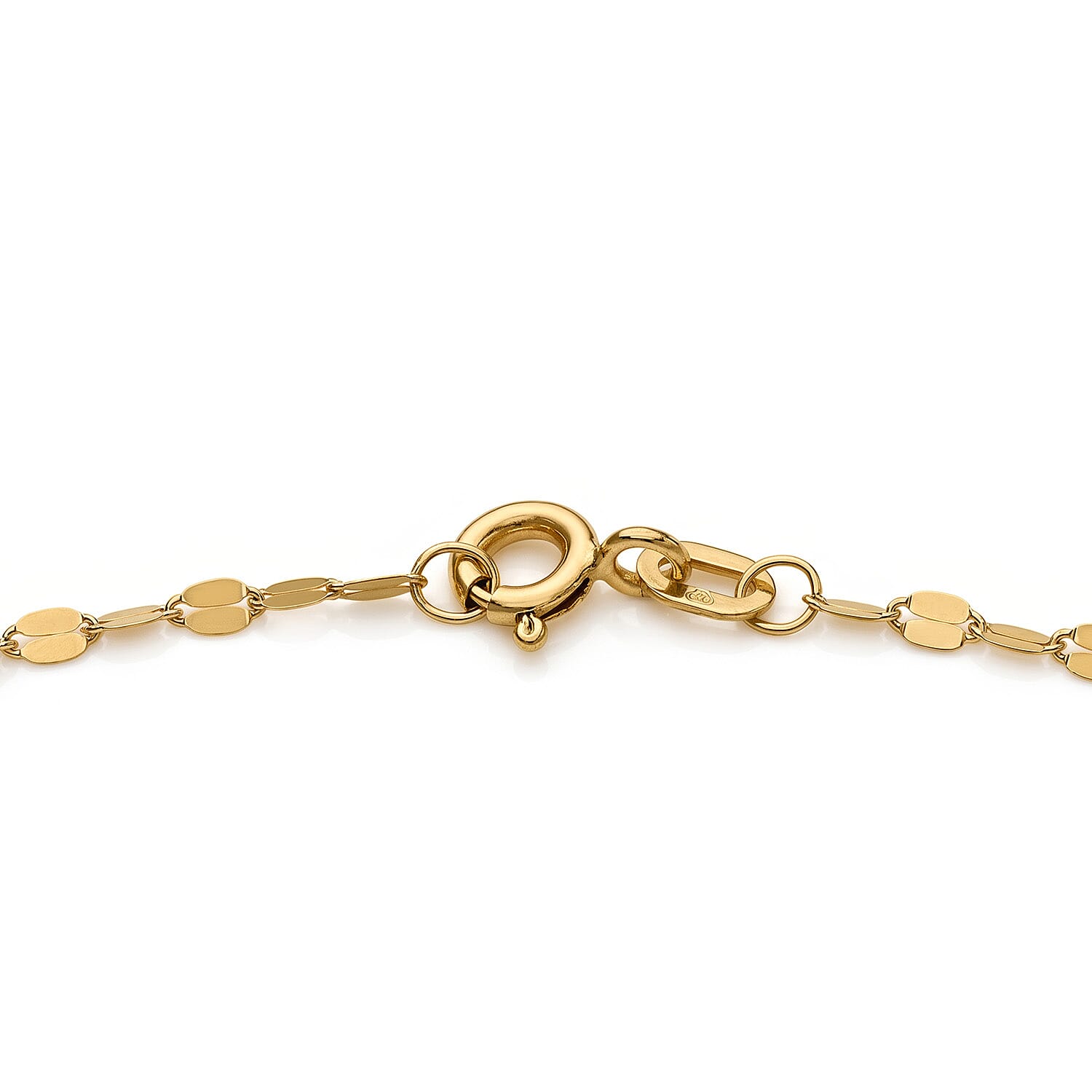9K Yellow Gold Adjustable Bracelet (Size - 6.5-7.5) with Spring Ring Clasp