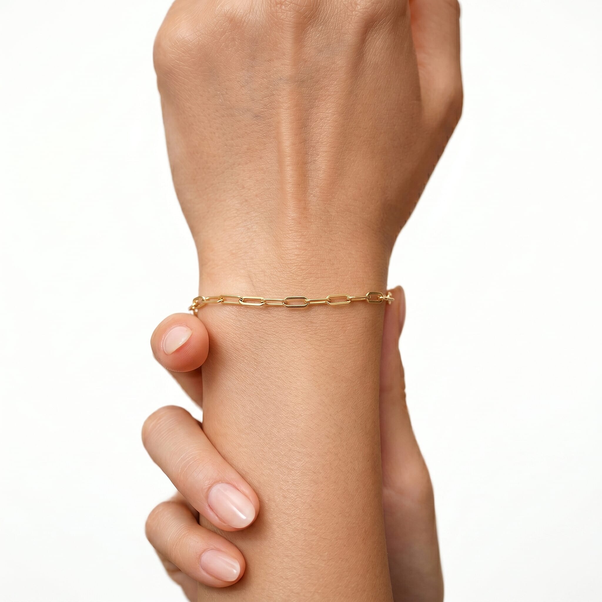 9K Yellow Gold Chain Bracelet (Size - 7.25) with Spring Ring Clasp