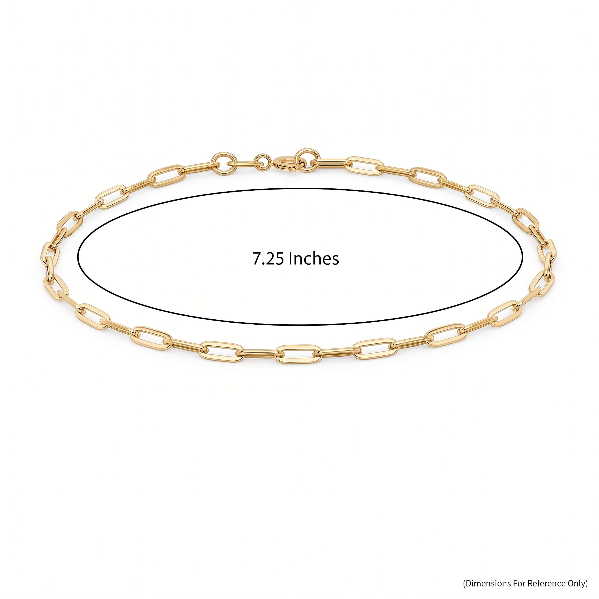 9K Yellow Gold Chain Bracelet (Size - 7.25) with Spring Ring Clasp