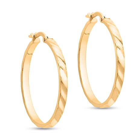 9K Yellow Gold Hoop Earring with Clasp