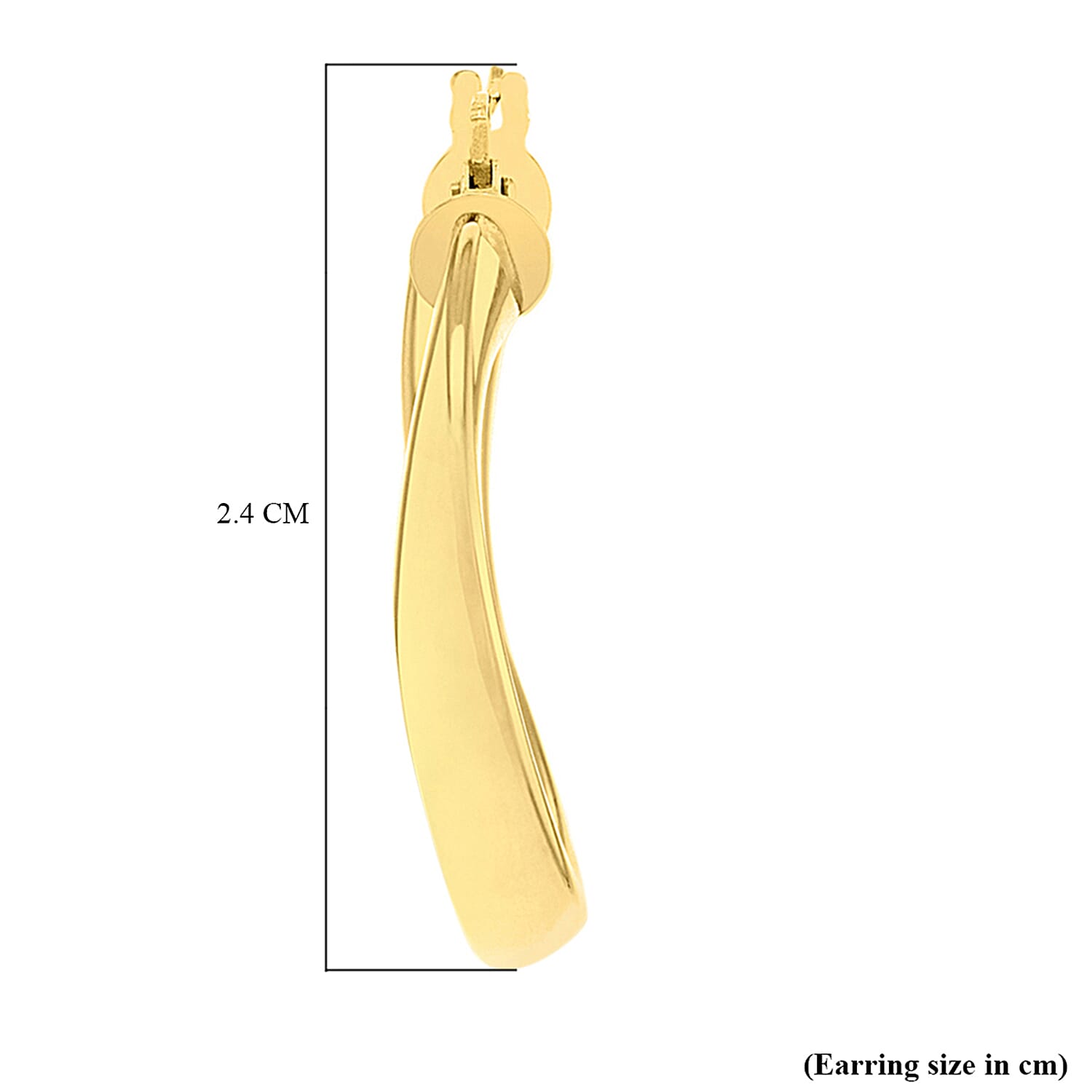 9K Yellow Gold Hoop Earring with Clasp