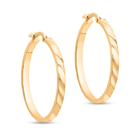 9K Yellow Gold Hoop Earring with Clasp