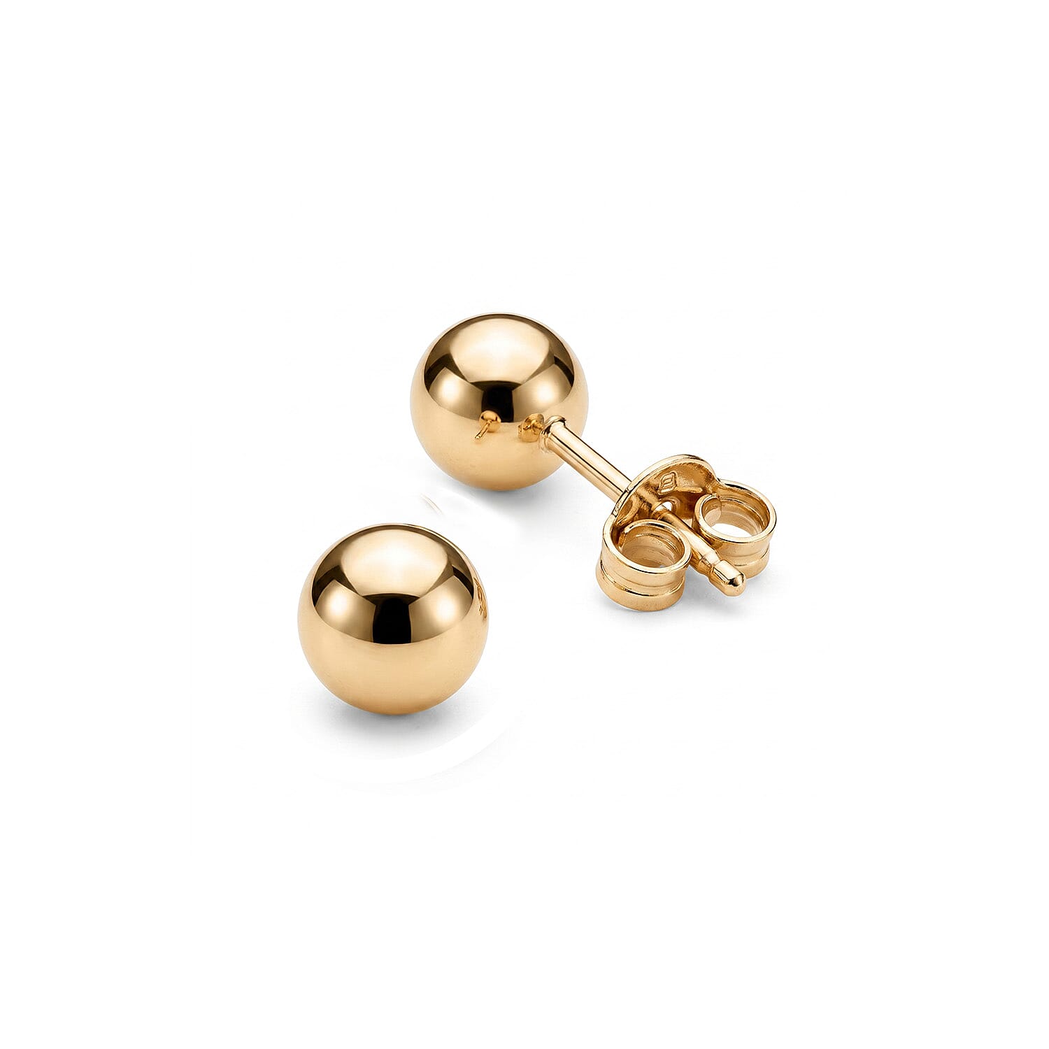 9K Yellow Gold Stud Earring with Push Back