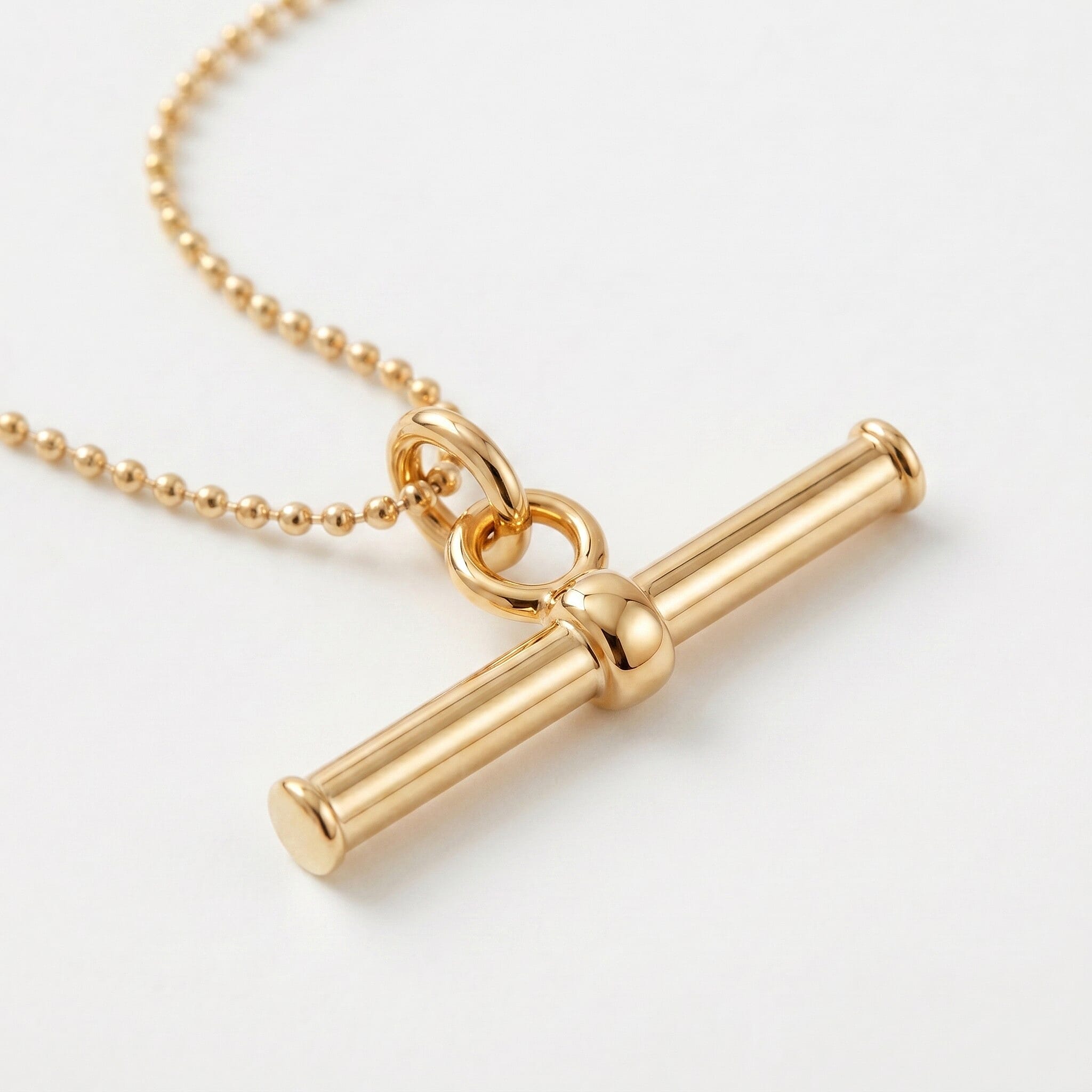 9K Yellow Gold T-Bar Pendant