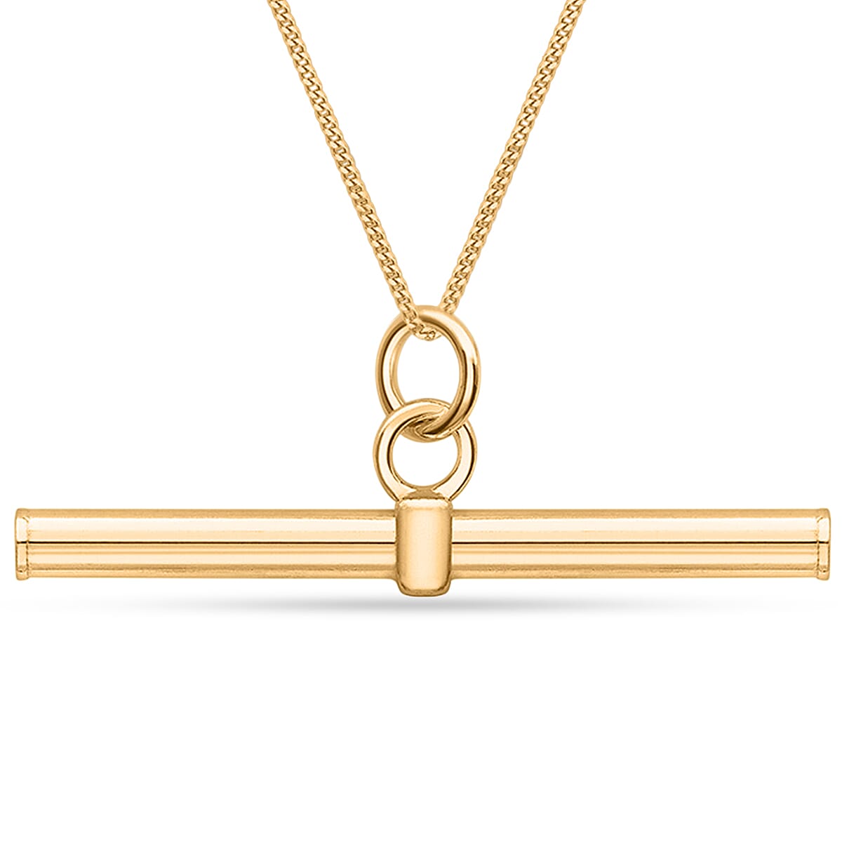 9K Yellow Gold T-Bar Pendant