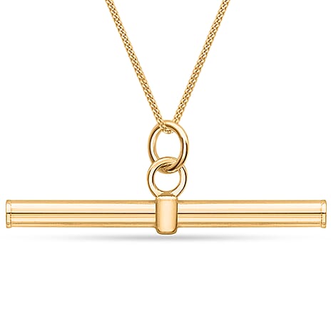 9K Yellow Gold T-Bar Pendant