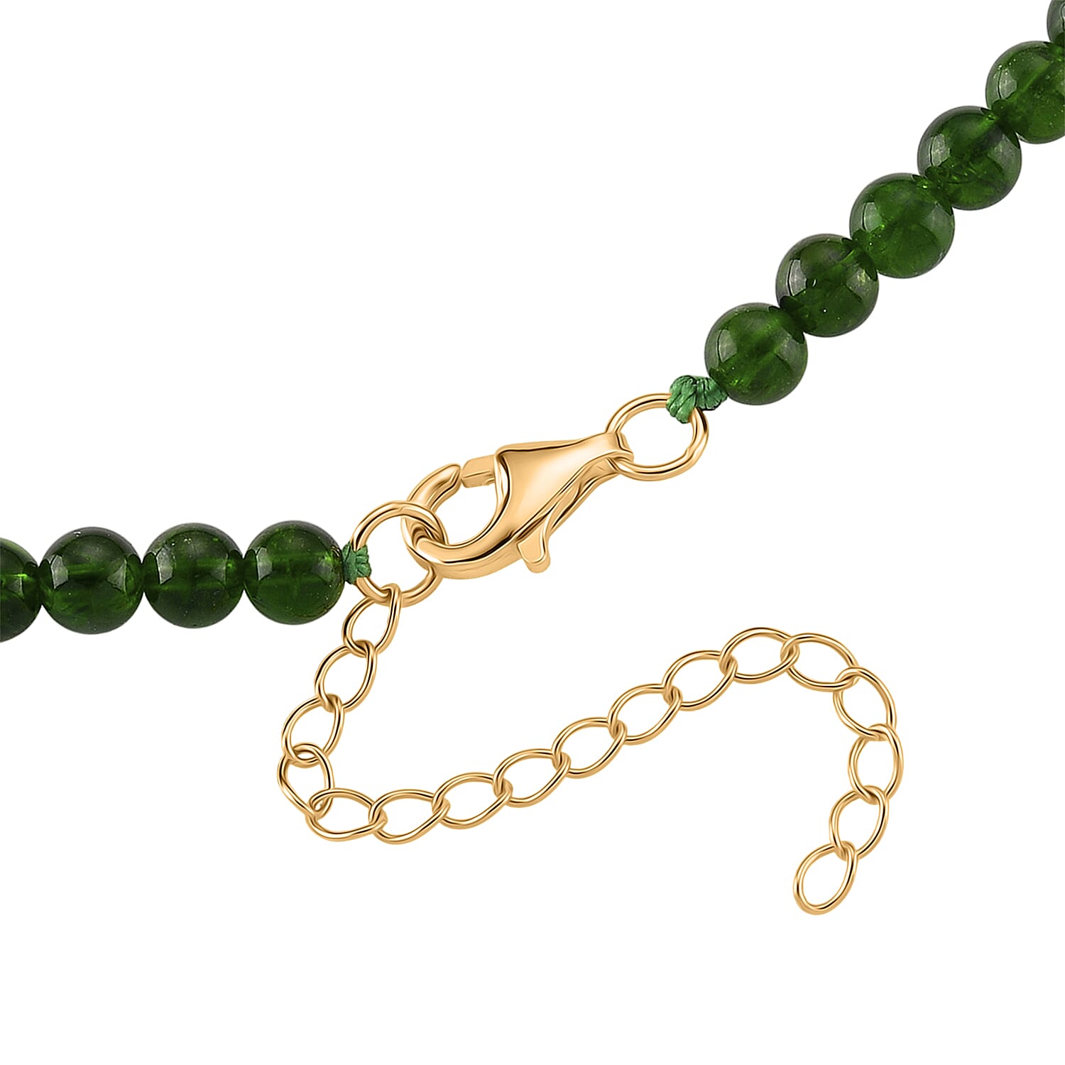 D'Joy - Very Rare AAAA Natural Chrome Diopside Necklace in Gold Overlay Sterling Silver With Lobster Clasp (Size - 20-2 Ext) 85.00 Ct.