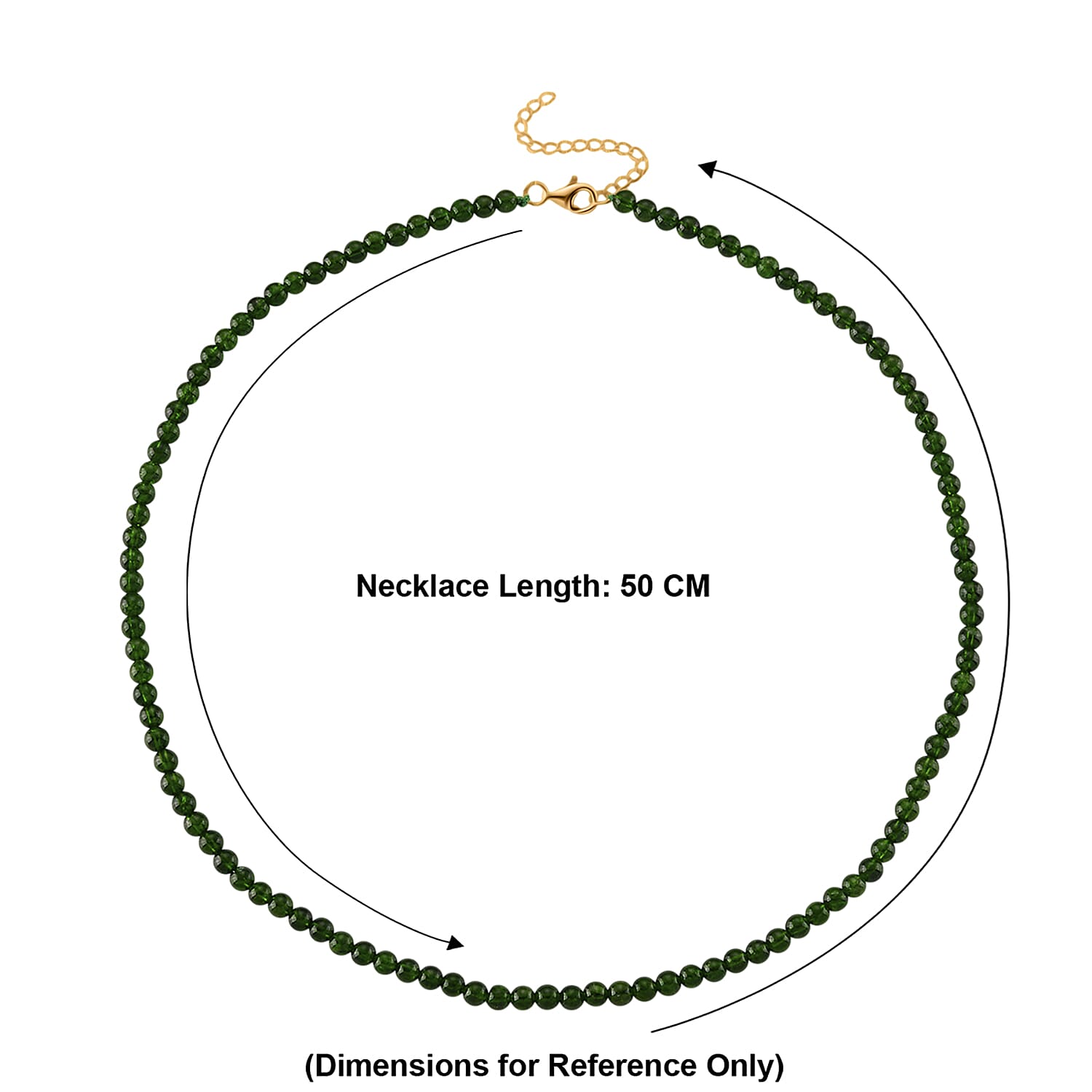 D'Joy - Very Rare AAAA Natural Chrome Diopside Necklace in Gold Overlay Sterling Silver With Lobster Clasp (Size - 20-2 Ext) 85.00 Ct.