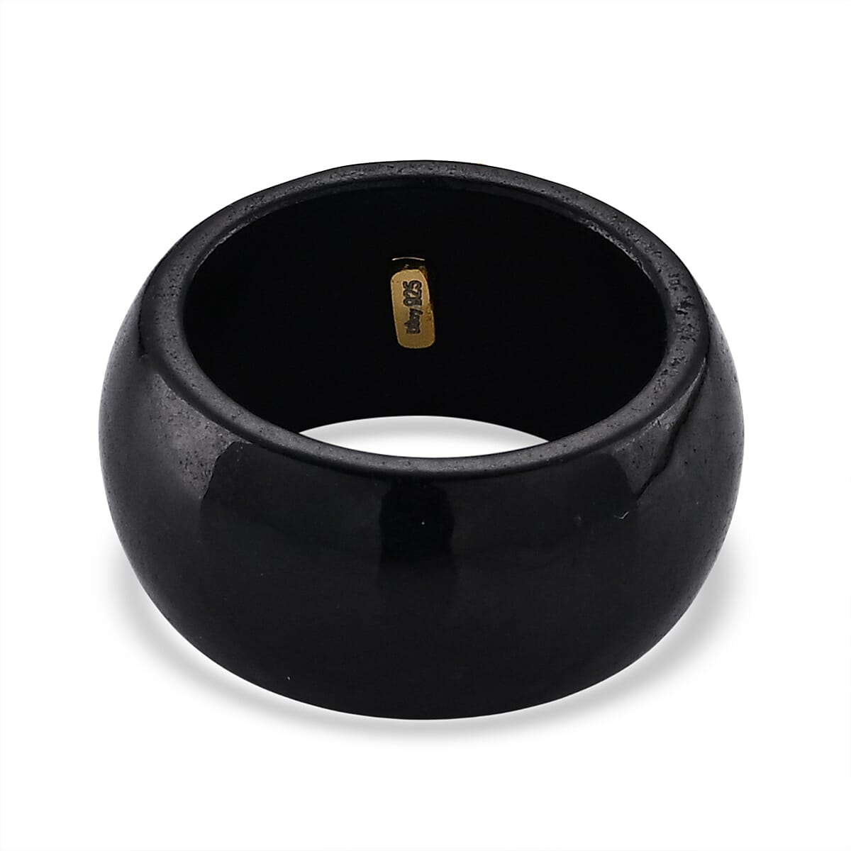 D'Joy - Dyed Black Jade & Multi-Gemstone Floral Band Ring in Yellow Gold Plated Sterling Silver 30.90 Ct.