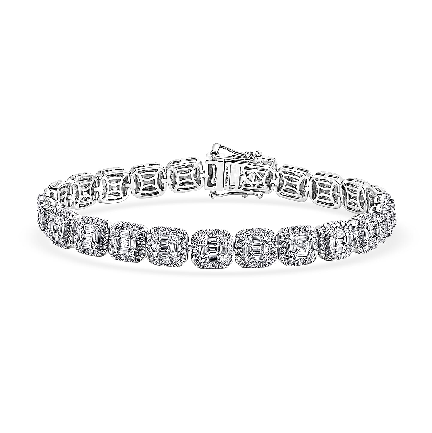 Luxuriant - SGL Certified Lab Grown Diamond (SI-G-H) Tennis Bracelet (Size - 7.5) in Rhodium Overlay Sterling Silver 5.00 Ct, Silver Wt. 17.00 Gms