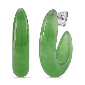 https://tjcuk.sirv.com/Products/85/9/8595833/D-Joy-Green-Jade-Hoop-Earring-with-Push-Back-in-Rhodium-Overlay-Sterli_8595833.jpg?w=342&h=342