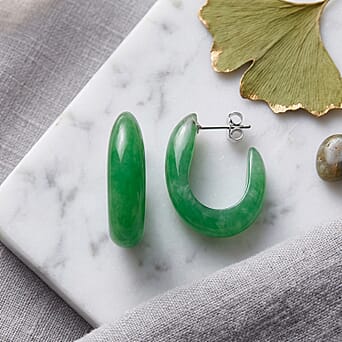 https://tjcuk.sirv.com/Products/85/9/8595833/D-Joy-Green-Jade-Hoop-Earring-with-Push-Back-in-Rhodium-Overlay-Sterli_8595833_2.jpg?w=342&h=342