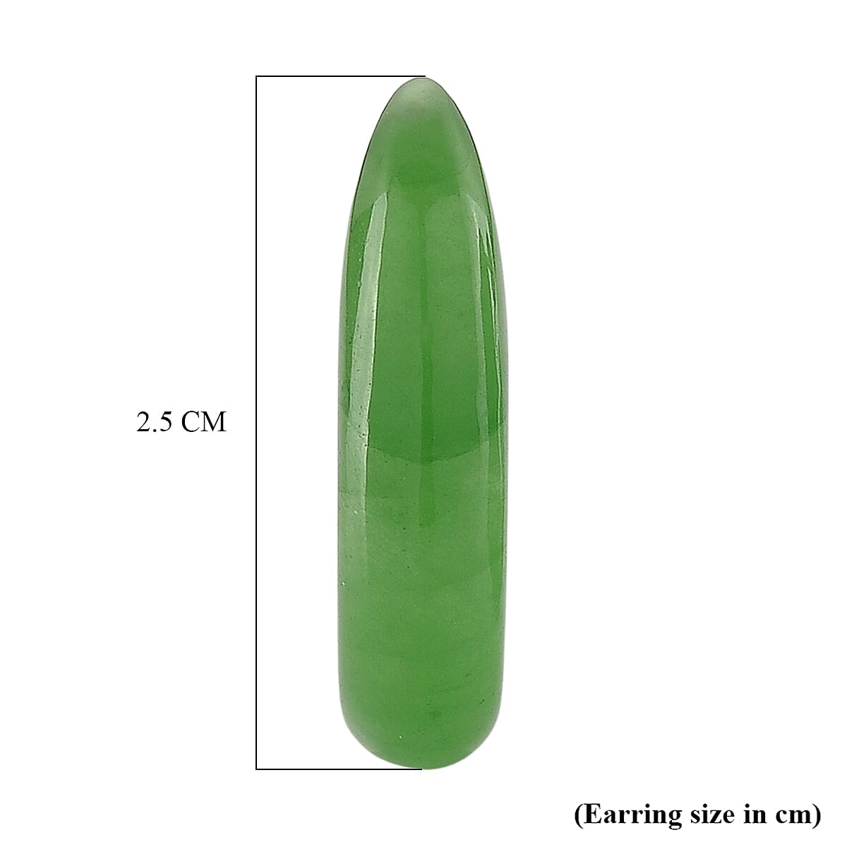 D'Joy - Enhanced Green Jade Hoop Earring with Push Back in Rhodium Overlay Sterling Silver 20.00 Ct.