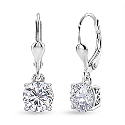 Royal Bali Collection - D'Joy Moissanite Earring with Lever Back in 18K Vermeil Yellow Gold Plated Sterling Silver 2.40 Ct.