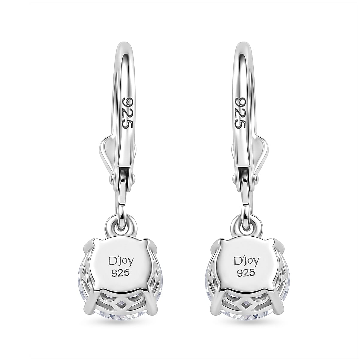 D'Joy Moissanite Earring in Rhodium OverlaySterling Silver  2.410  Ct.