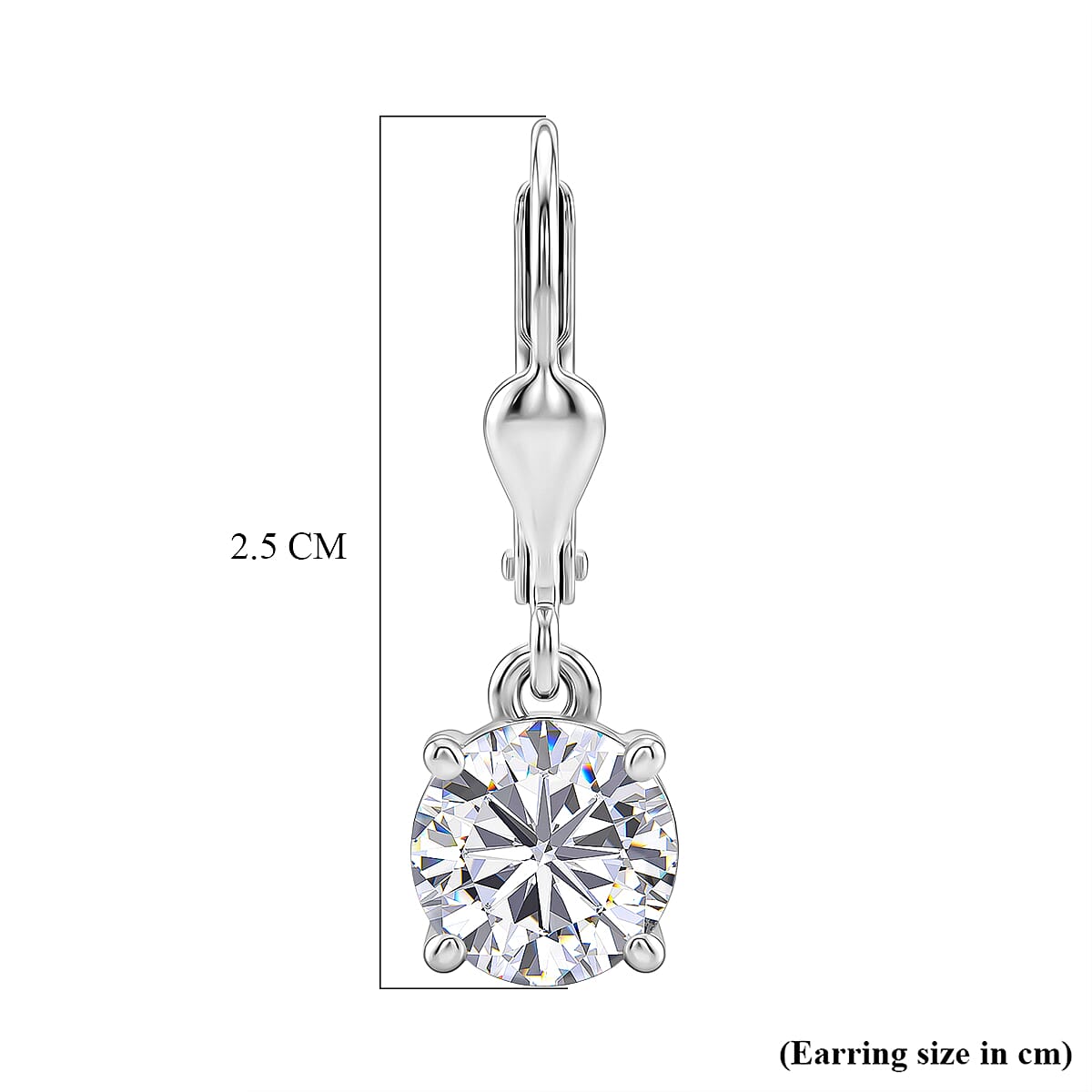 D'Joy Moissanite Earring in Rhodium OverlaySterling Silver  2.410  Ct.