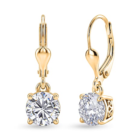 D'Joy Moissanite Earring in 18K YG VermeilSterling Silver  2.410  Ct.