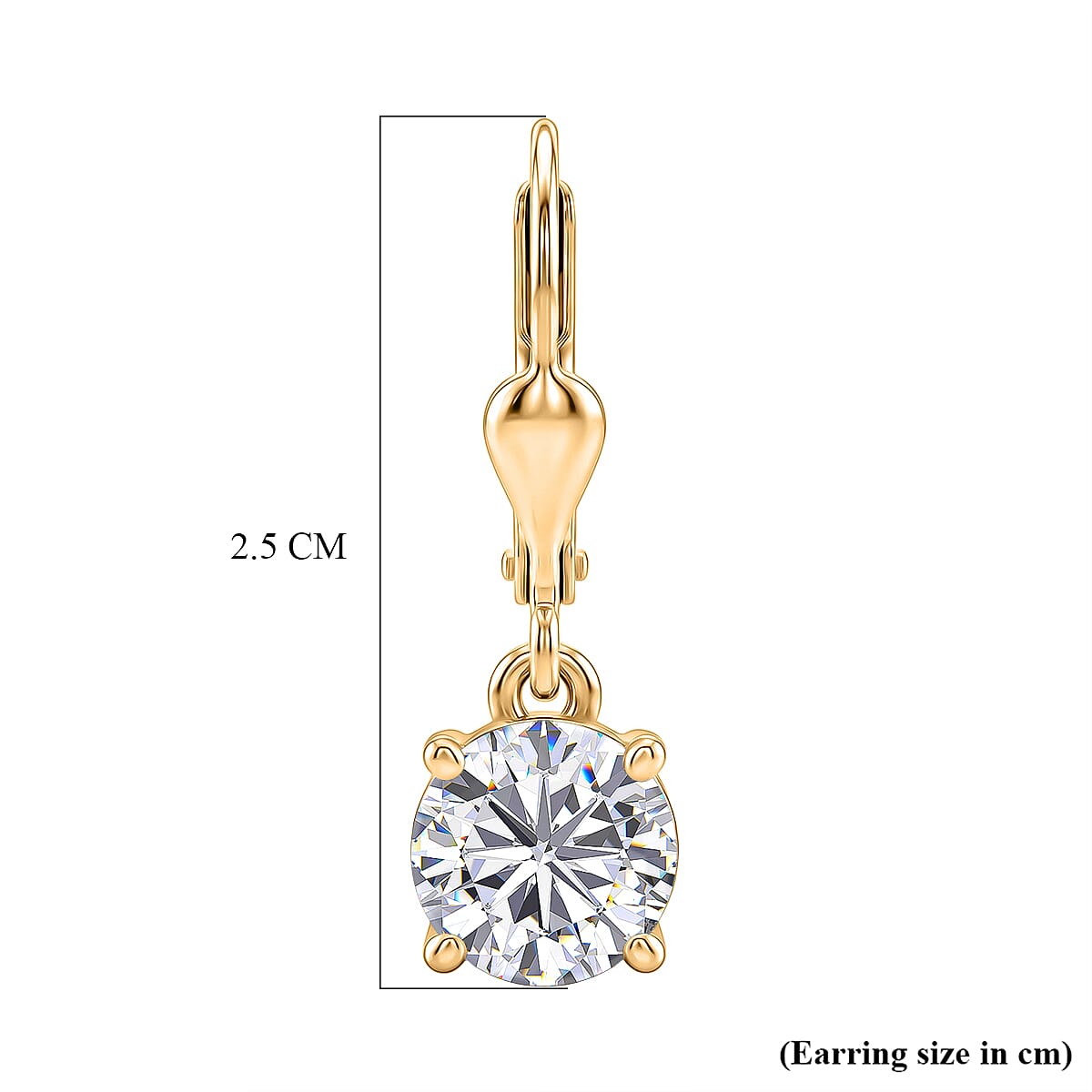D'Joy Moissanite Earring in 18K YG VermeilSterling Silver  2.410  Ct.