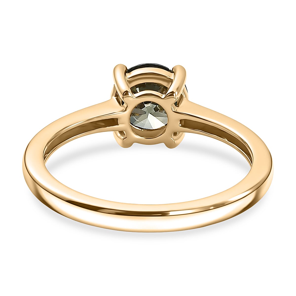Luxuriant - 9K Yellow Gold SGL Certified Lab Grown Green Diamond (SI) Solitaire Ring 1.00 Ct.