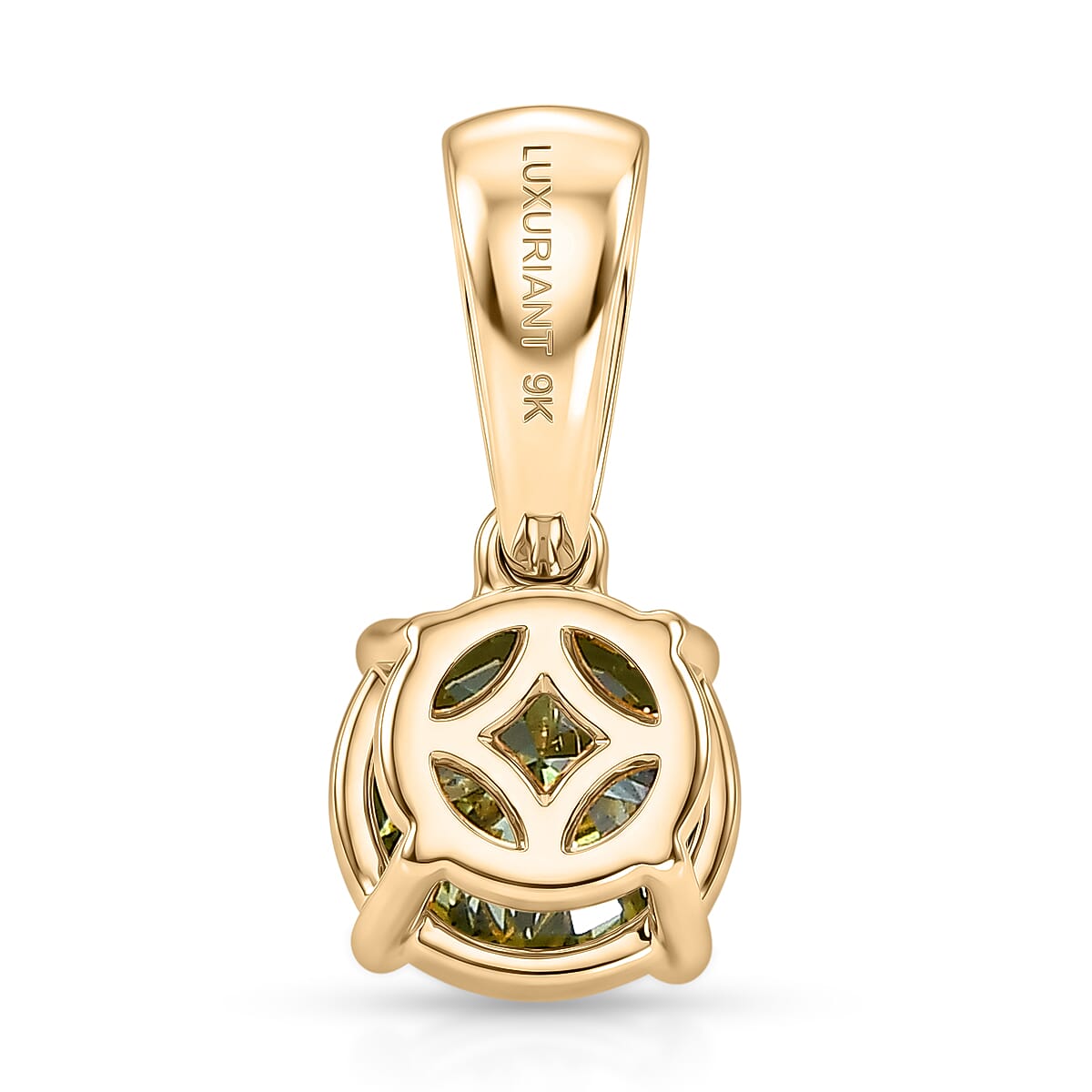 Luxuriant - 9K Yellow Gold SGL Certified Lab Grown Green Diamond (SI) Pendant 1.00 Ct.