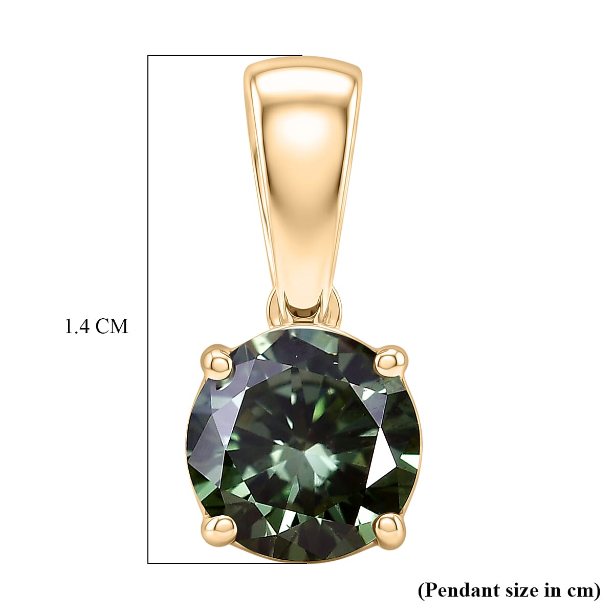 Luxuriant - 9K Yellow Gold SGL Certified Lab Grown Green Diamond (SI) Pendant 1.00 Ct.