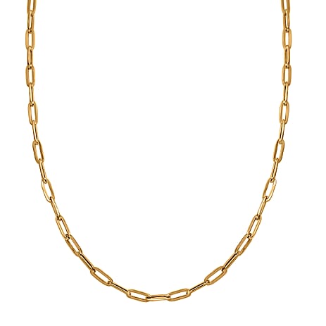 9K Yellow Gold Paperclip Necklace (Size - 18) with Lobster Clasp