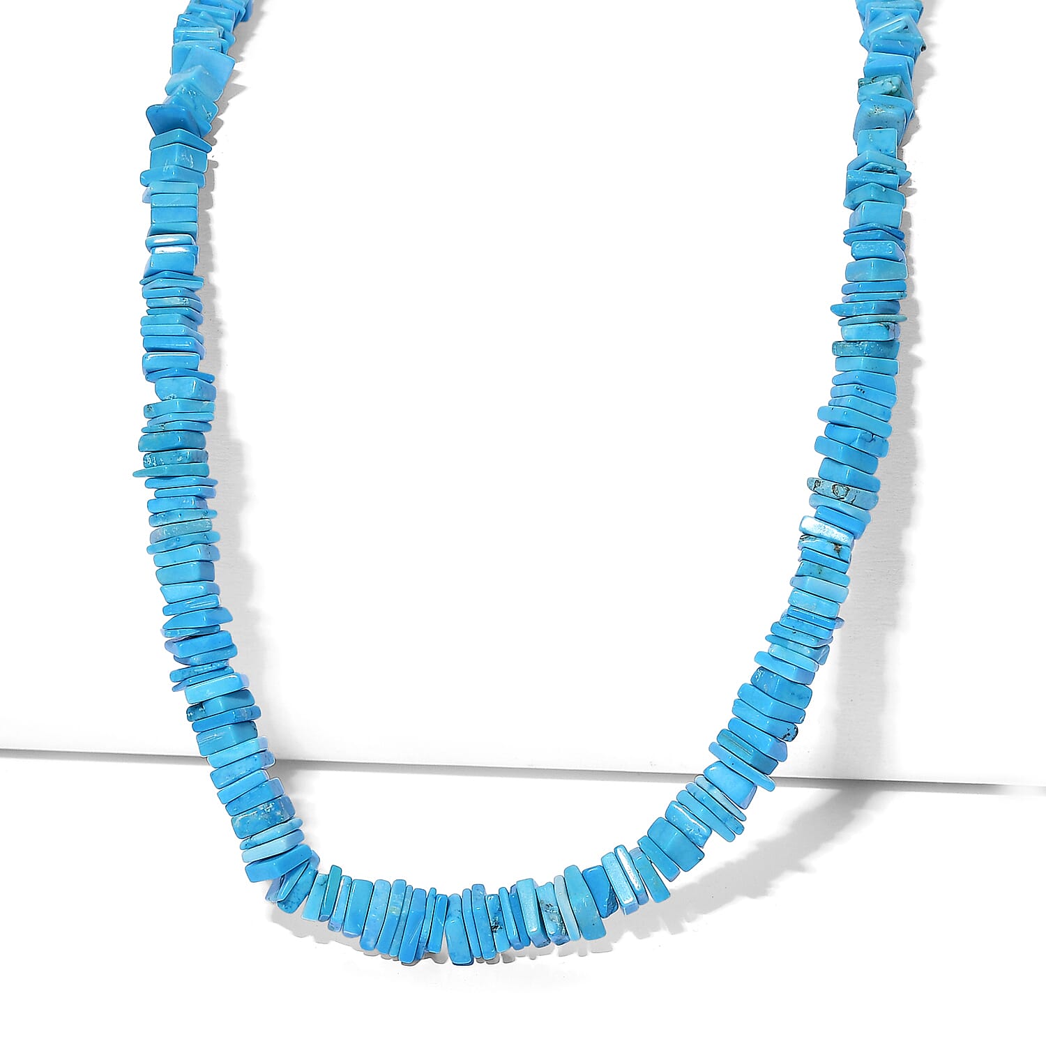 D'Joy - Turquoise Necklace (Size - 18-2 Ext) in Rhodium Overlay Sterling Silver 95.00 Ct.