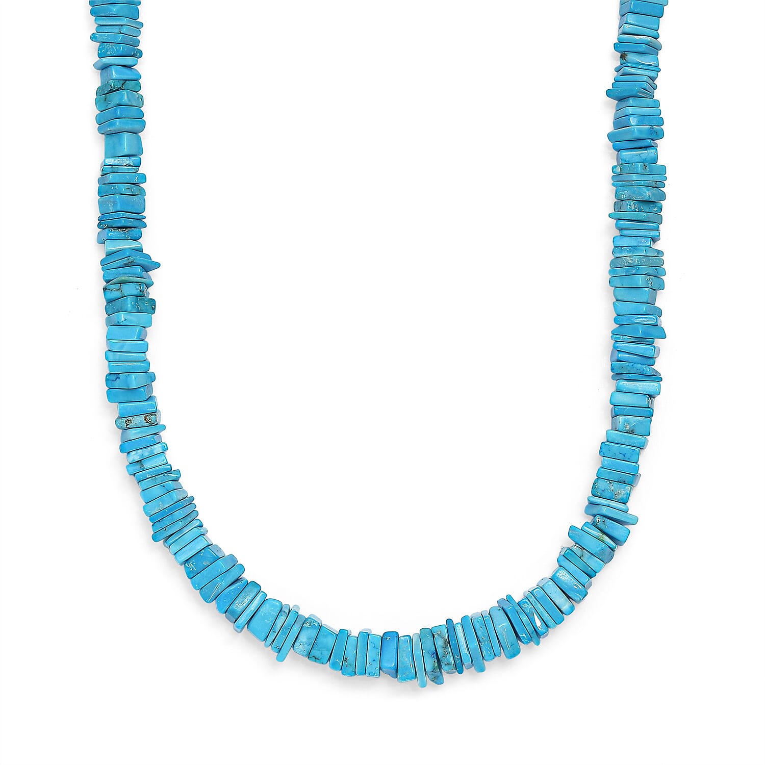D'Joy - Turquoise Necklace (Size - 18-2 Ext) in Rhodium Overlay Sterling Silver 95.00 Ct.