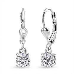 D'Joy Moissanite Solitaire Stud Push Post Earring in 18K YG VermeilSterling Silver  0.930  Ct.