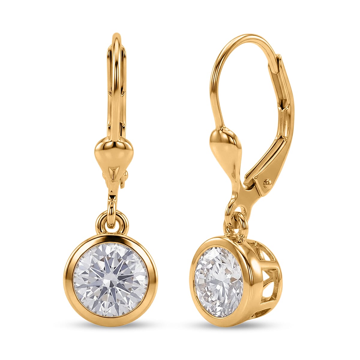 D'Joy Moissanite Earring in 18K YG VermeilSterling Silver  2.002  Ct.