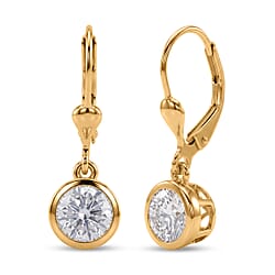 D'Joy Moissanite Earring in 18K YG VermeilSterling Silver  2.002  Ct.