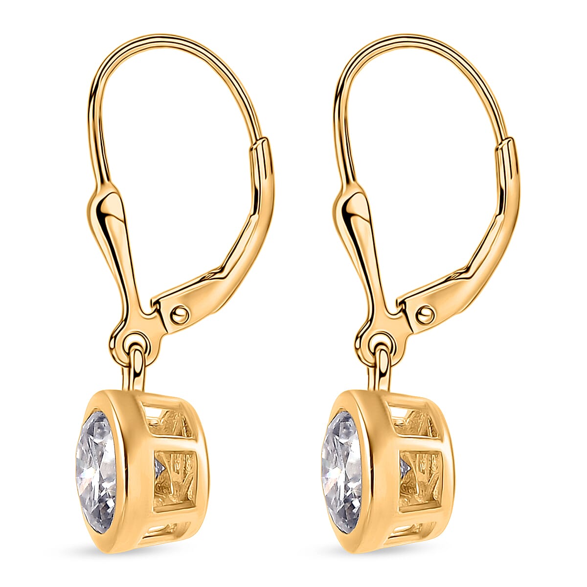 D'Joy Moissanite Earring in 18K YG VermeilSterling Silver  2.002  Ct.