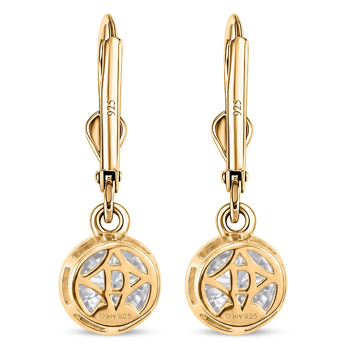 D'Joy Moissanite Earring in 18K YG VermeilSterling Silver  2.002  Ct.