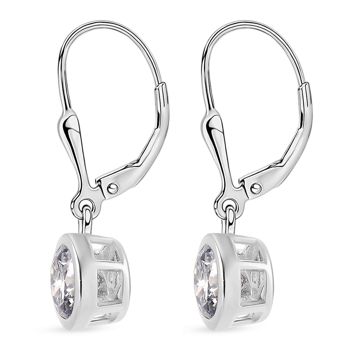 D'Joy Moissanite Earring in Rhodium OverlaySterling Silver  2.002  Ct.