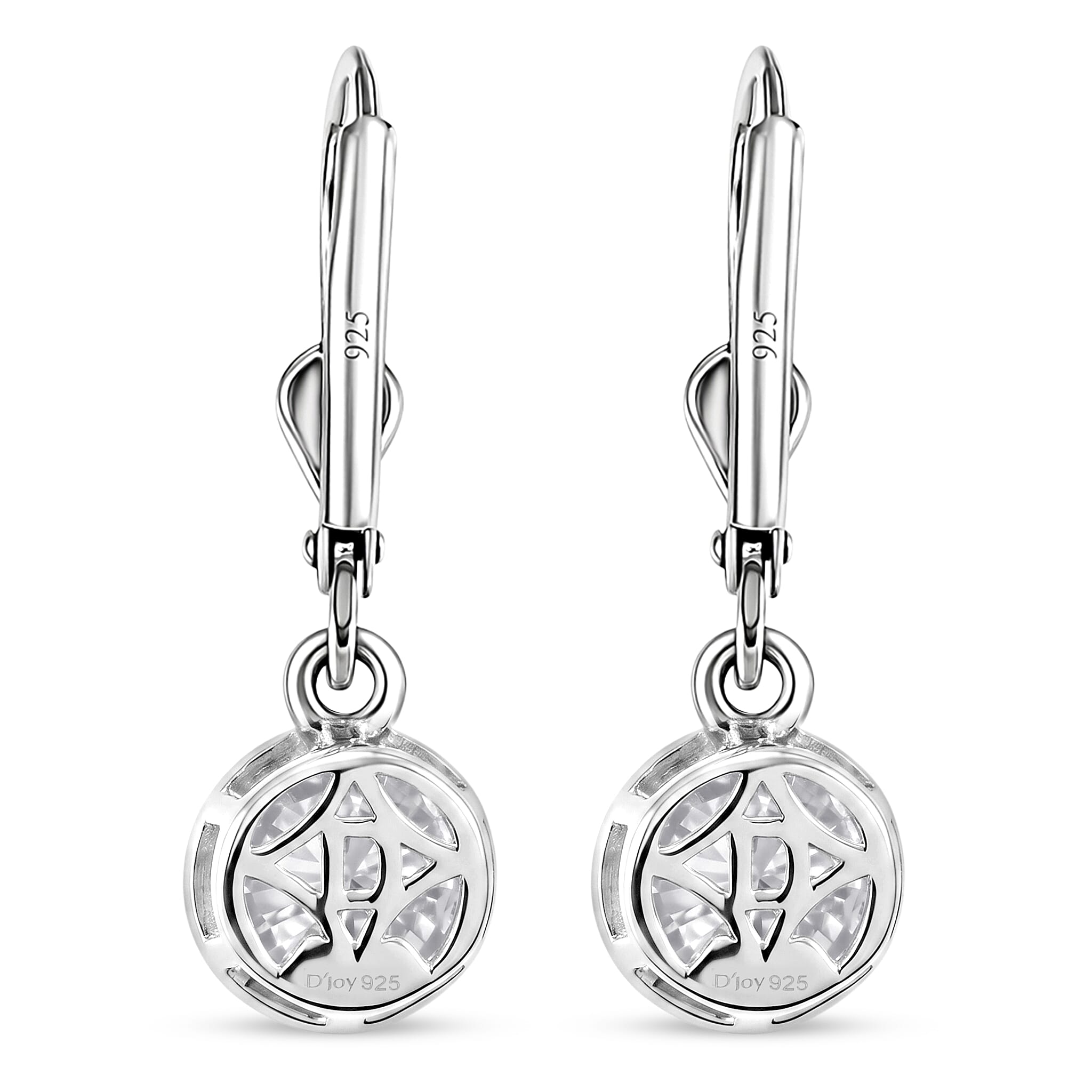 D'Joy Moissanite Earring in Rhodium OverlaySterling Silver  2.002  Ct.