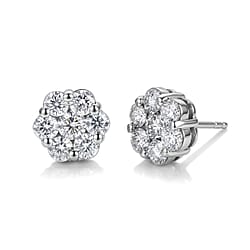 Royal Bali Collection - D'Joy Moissanite Pressure Set Earring with Push Back in 18K Vermeil Yellow Gold Plated Sterling Silver 2.00 Ct.