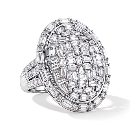 Royal Bali Collection - D'Joy Moissanite Ring in Rhodium Overlay Sterling Silver 3.30 Ct. Royal Bali Collection - D'Joy Moissanite Ring in Rhodium Overlay Sterling Silver 3.30 Ct.