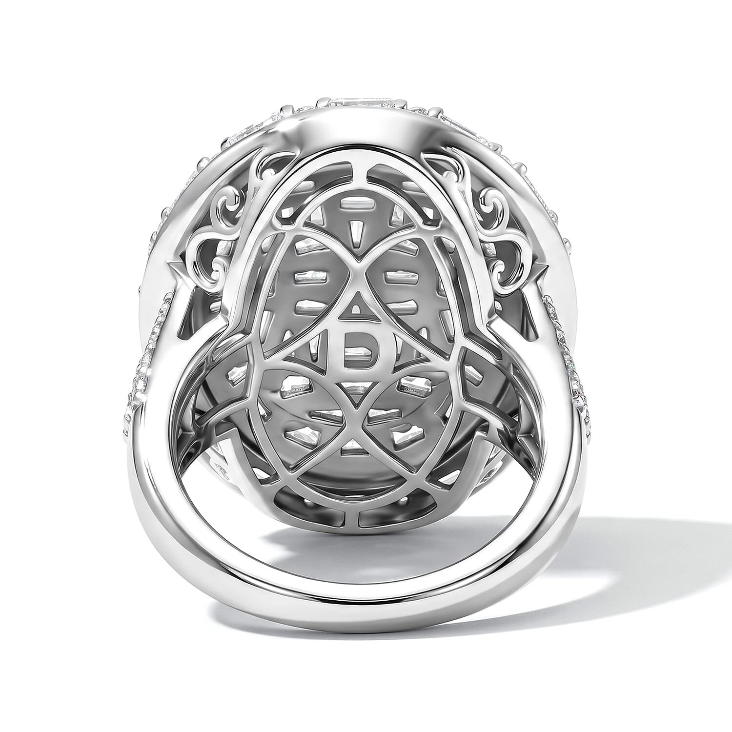 Royal Bali Collection - D'Joy Moissanite Ring in Rhodium Overlay Sterling Silver 3.30 Ct.